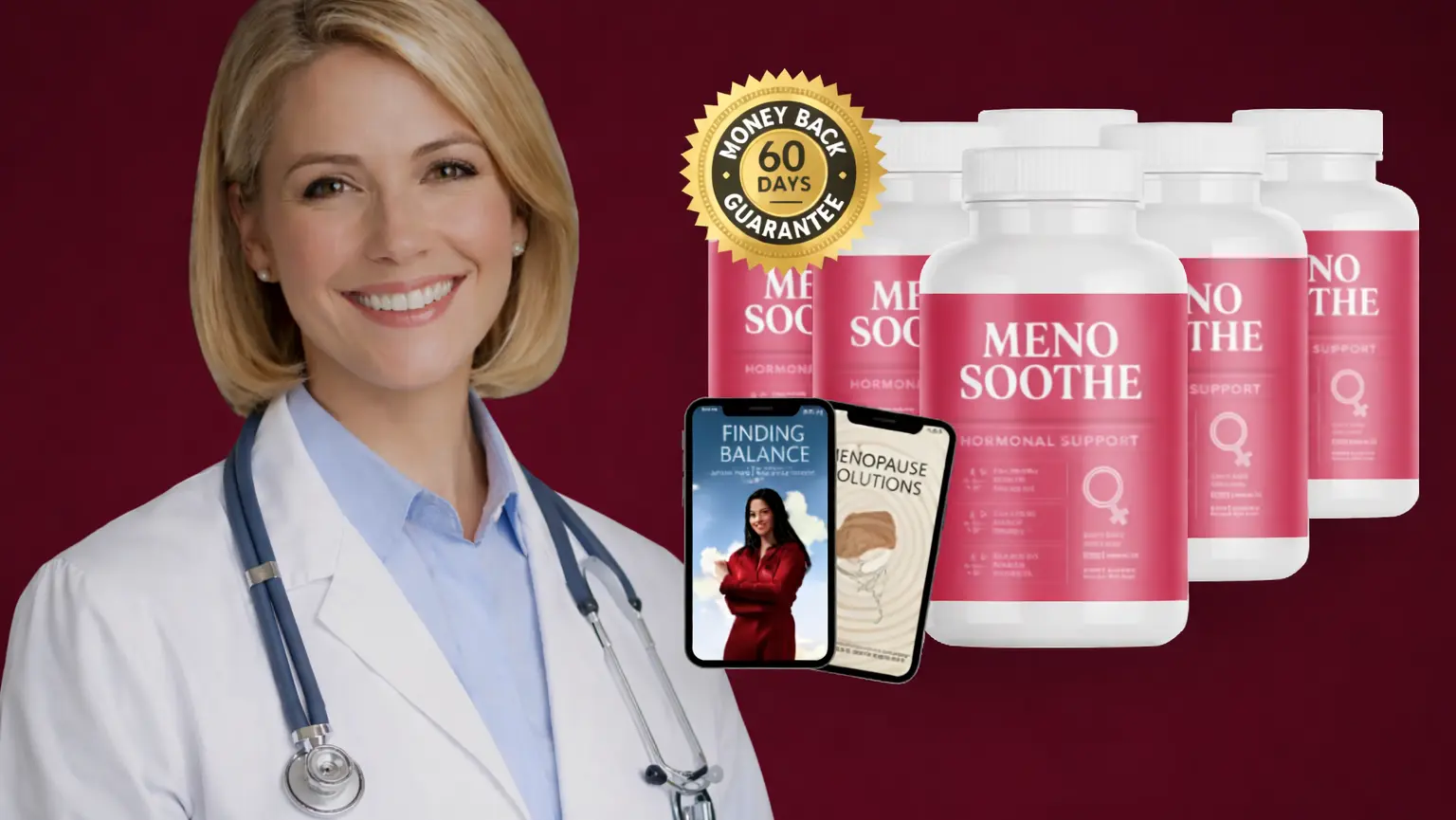 Meno Soothe Menopause Support Supplement Bottle